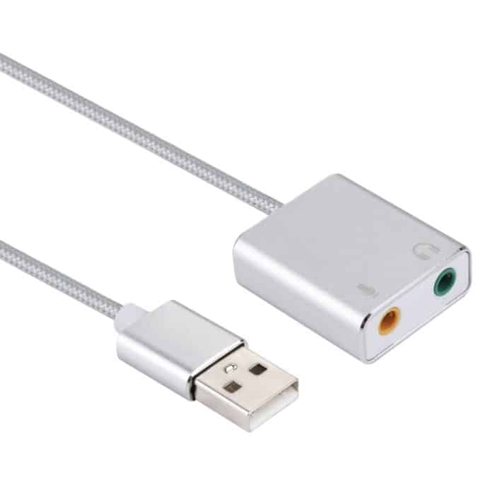 Externe USB-Virtual-7.1-Kanal-Soundkarte mit Aluminiumlegierungsgehäuse und 13-cm-Kabel für PC-Laptop, USB – Bild 3