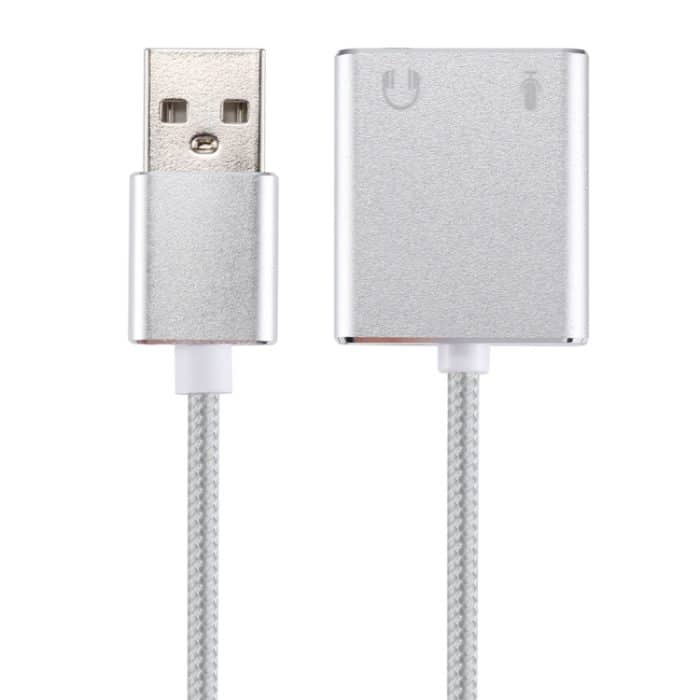 Externe USB-Virtual-7.1-Kanal-Soundkarte mit Aluminiumlegierungsgehäuse und 13-cm-Kabel für PC-Laptop, USB – Bild 4