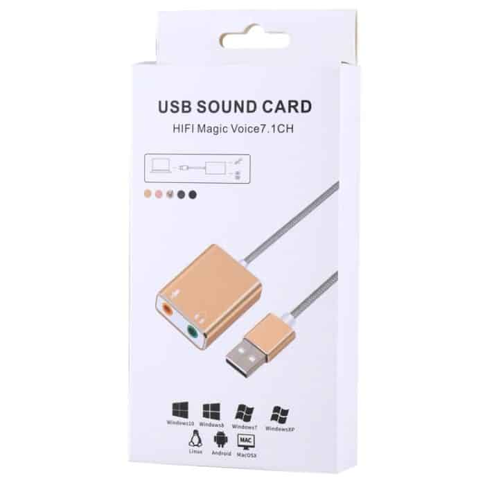 Externe USB-Virtual-7.1-Kanal-Soundkarte mit Aluminiumlegierungsgehäuse und 13-cm-Kabel für PC-Laptop, USB – Bild 5