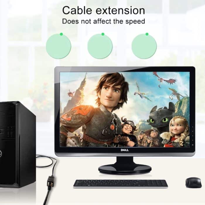 Crystal Network Straight Through Head-Line-Anschlusspaar, Anschlussbuchse auf Doppelkopf-RJ45-Schnittstellenverlängerungsgerät, 2 Ports – Bild 8