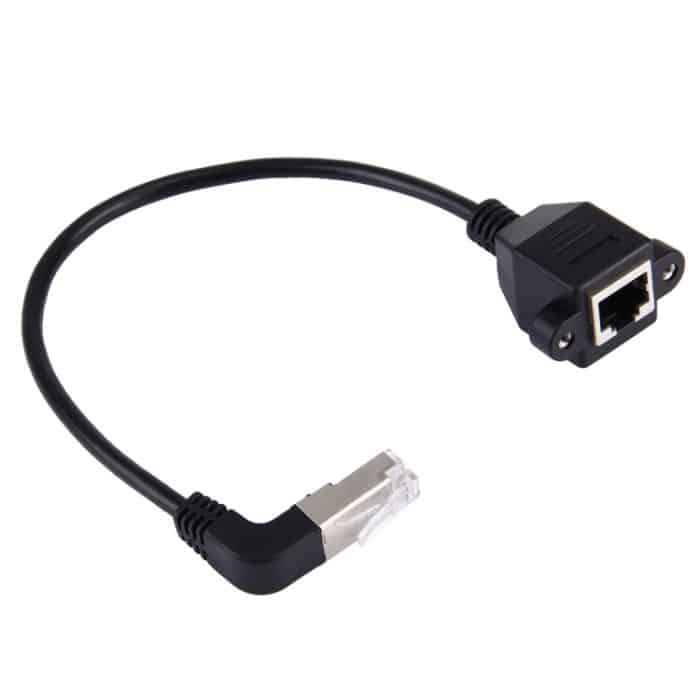 PC8001.jpg 30 cm RJ45-Stecker nach oben gebogen zum RJ45-LAN-Verlängerungskabel – Bild 1