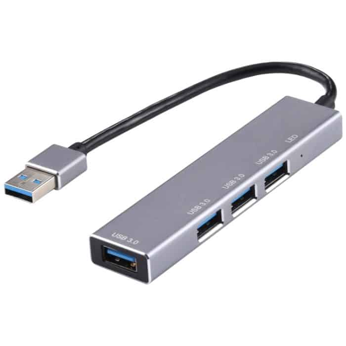 3019 4 x USB 3.0 auf USB 3.0 HUB-Adapter aus Aluminiumlegierung mit LED-Anzeige – Bild 1