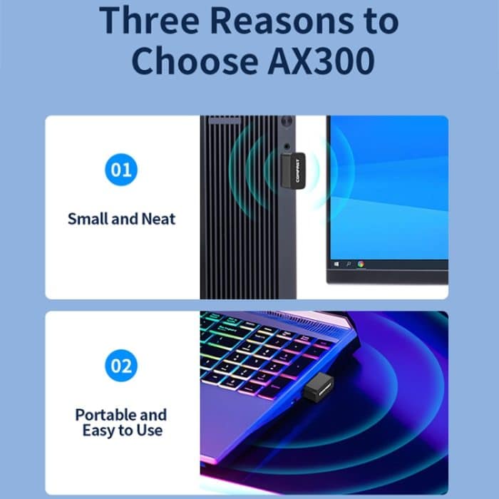 COMFAST CF-940AX 300 Mbit/s 2,4 GHz WiFi6 Mini-USB-Netzwerkadapter – Bild 6