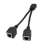 LAN-Ethernet-Netzwerk mit 1 bis 2 Buchsen CAT5 RJ45-Stecker-Splitter-Adapter, Kabellänge: 25 cm – Bild 2