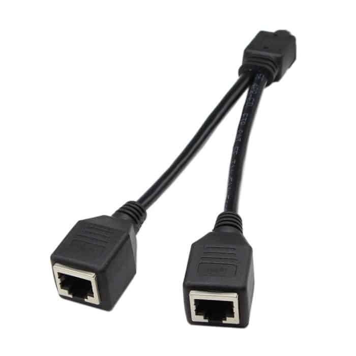 LAN-Ethernet-Netzwerk mit 1 bis 2 Buchsen CAT5 RJ45-Stecker-Splitter-Adapter, Kabellänge: 25 cm – Bild 2