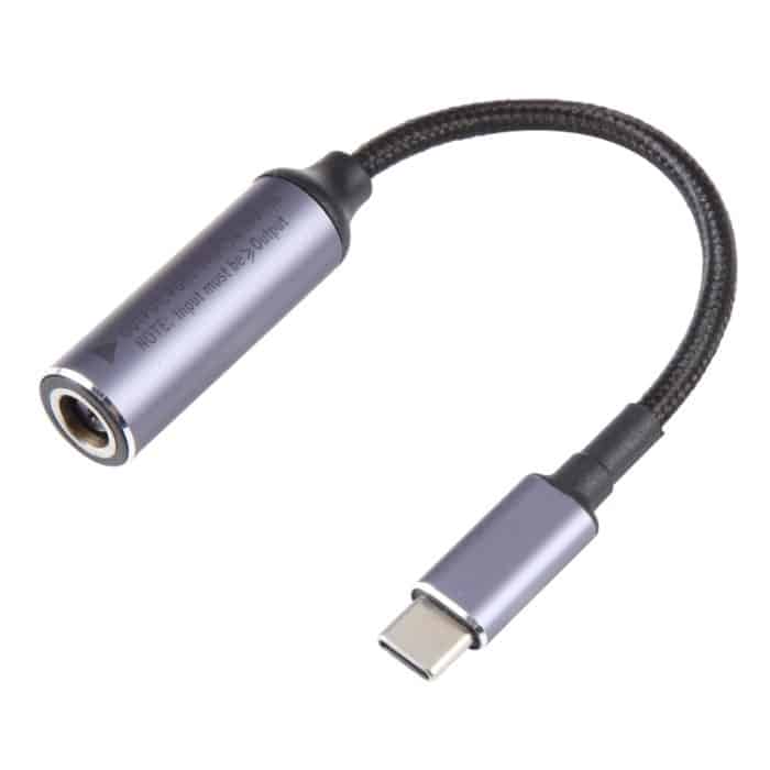 USB-C/Typ-C-Stecker auf 7,9 x 0,9 mm weibliches, geflochtenes Nylon-Adapterkabel – Bild 1