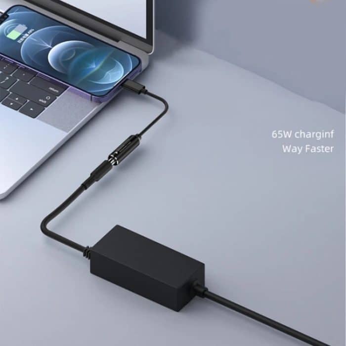 USB-C/Typ-C-Stecker auf 2,5 x 0,7 mm weibliches, geflochtenes Nylon-Adapterkabel – Bild 4