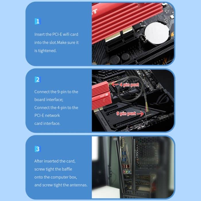 COMFAST CF-BE200 Pro 8774 Mbit/s WiFi7 PCIE Wireless-Netzwerkadapter WiFi-Empfänger – Bild 18