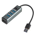 USB auf 4 USB 3.0-Anschlüsse, HUB aus Aluminiumlegierung mit Schalter, USB