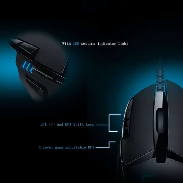 Logitech G402 USB-Schnittstelle, 8 Tasten, 4000 DPI, fünf Geschwindigkeiten, einstellbares Hochgeschwindigkeits-Tracking, kabelgebundene optische Gaming-Maus, Länge: 2 m – Bild 9