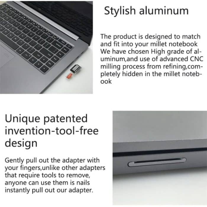 BASEQI Versteckte SD-Kartenhülle aus Aluminiumlegierung für Xiaomi Pro 15,6 Zoll GTX1050 Laptop – Bild 7