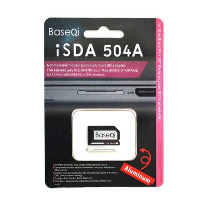 BASEQI 504ASV Versteckte SD-Kartenhülle aus Aluminiumlegierung für Macbook Pro Retina 15-Zoll-Laptops (Ende 2013 - Mitte 2015) – Bild 3