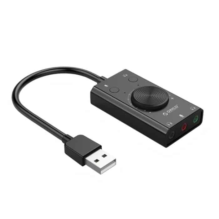 ORICO SC2 Multifunktionale externe USB-Soundkarte ohne Treiber mit 2 x Headset-Anschlüssen und 1 x Mikrofon-Anschluss und Lautstärkeregelung, ORICO SC2 – Bild 2