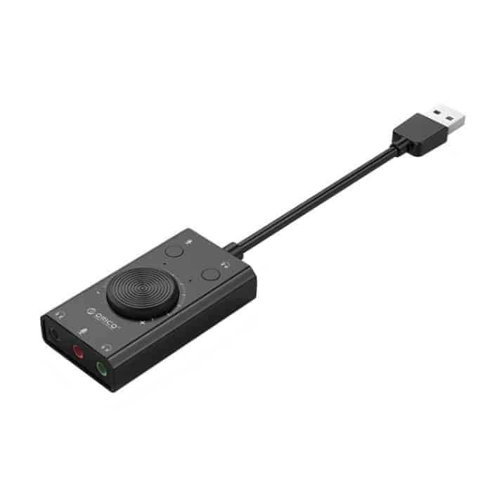 ORICO SC2 Multifunktionale externe USB-Soundkarte ohne Treiber mit 2 x Headset-Anschlüssen und 1 x Mikrofon-Anschluss und Lautstärkeregelung, ORICO SC2 – Bild 3