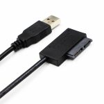 Professionelle USB 2.0 bis 7 + 6Pin Slimline SATA Kabeladapter Anzeige – Bild 2