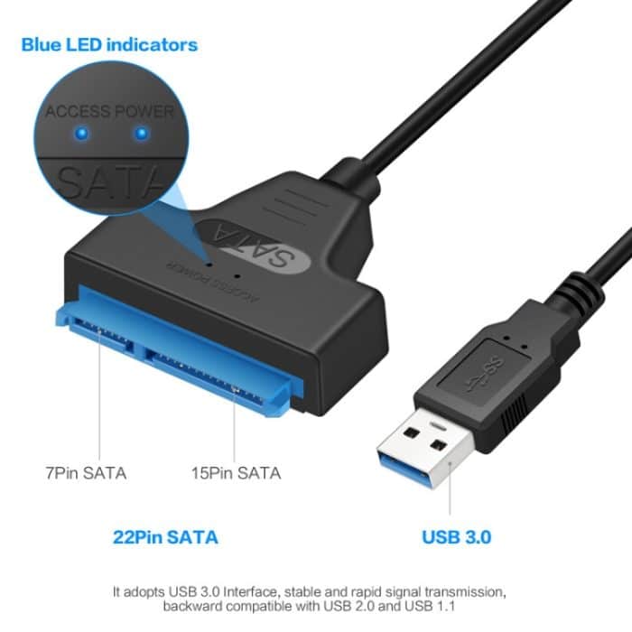 Professioneller SATA-zu-USB 3.0-Kabeladapter 2,5-Zoll-SSD-Festplatten-Erweiterungsanschluss – Bild 5