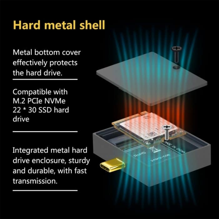 Externes M.2 2230 NVMe Type-C 10Gbps-Festplattengehäuse – Bild 10