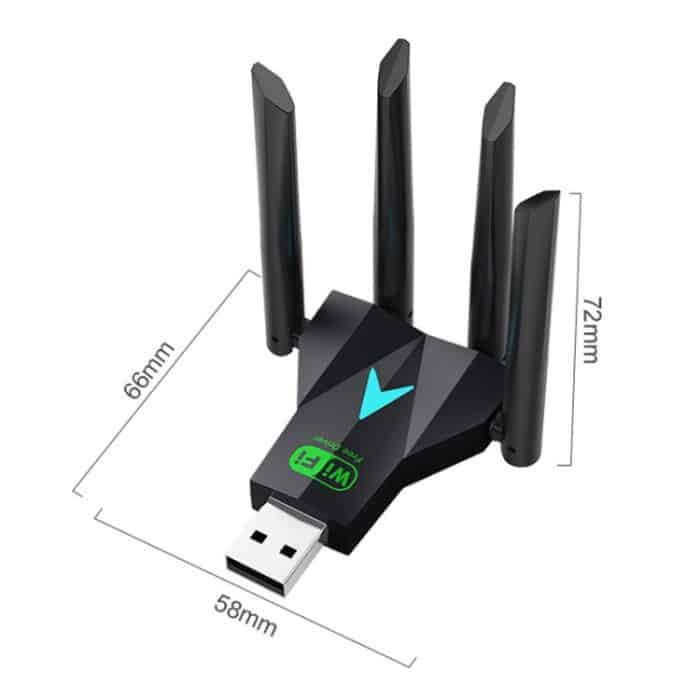 1300Mbps 5G Drahtlose Netzwerkkarte Gigabit Dual Band Treiberloser USB WiFi Empfänger – Bild 4