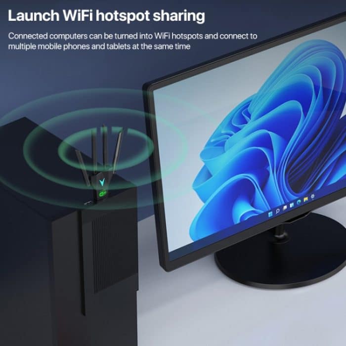 1300Mbps 5G Drahtlose Netzwerkkarte Gigabit Dual Band Treiberloser USB WiFi Empfänger – Bild 9