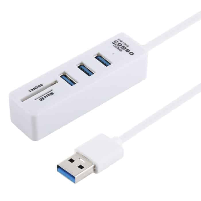 2-in-1 TF/SD-Kartenleser + 3 x USB 3.0-Anschlüsse zu USB 3.0 HUB-Konverter, Kabellänge: 26 cm, USB 3.0 (White), USB 3.0 (Black) – Bild 2