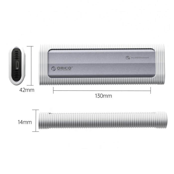 ORICO AXM2-G2-GY-BP M.2 NVMe SSD-Gehäuse mit Silikon-Schutzhülle und Typ-C-Gehäuse – Bild 2