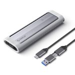 ORICO AXM2-G2-V1-GY-BP M.2 NVMe SSD-Gehäuse mit Silikon-Schutzhülle und Typ-C+USB-Hülle