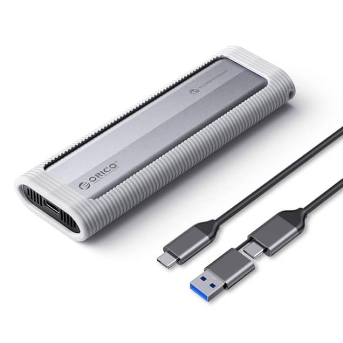 ORICO AXM2-G2-V1-GY-BP M.2 NVMe SSD-Gehäuse mit Silikon-Schutzhülle und Typ-C+USB-Hülle – Bild 1