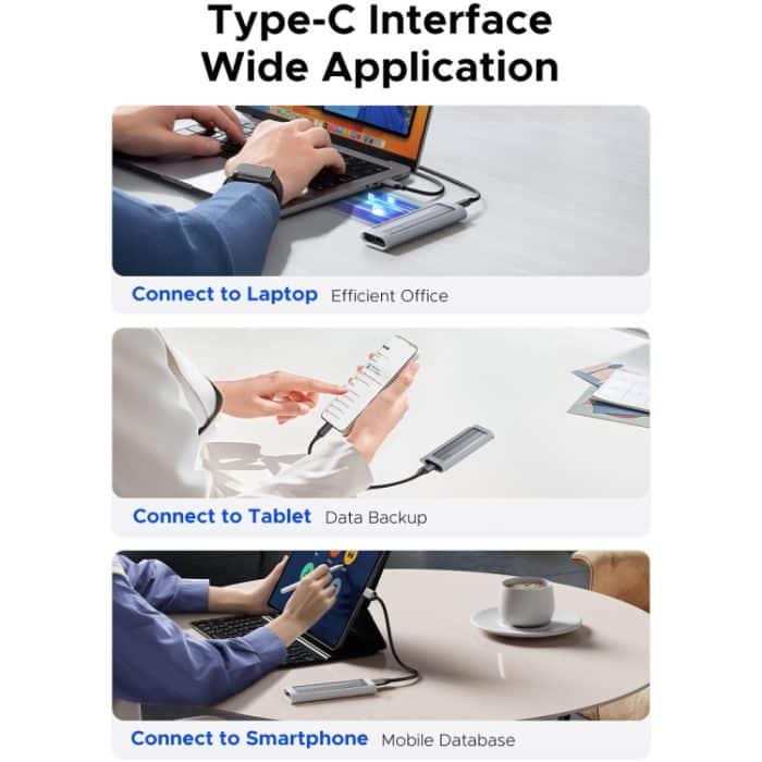 ORICO AXM2-G2-V1-GY-BP M.2 NVMe SSD-Gehäuse mit Silikon-Schutzhülle und Typ-C+USB-Hülle – Bild 6