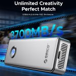 ORICO OUM2-U4-GY-BP 40 Gbit/s M.2 SSD-Gehäuse mit Typ-C+USB-Kabel – Bild 3