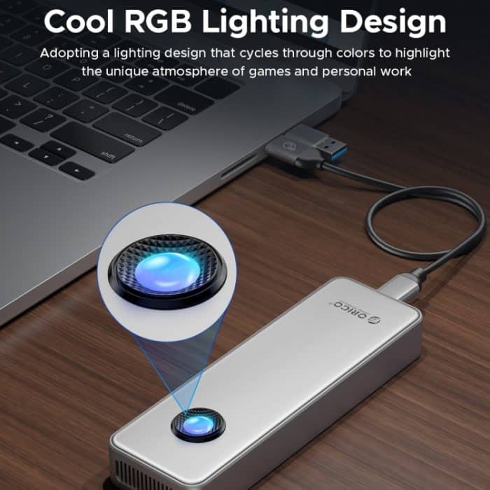 ORICO OUM2-U4-GY-BP 40 Gbit/s M.2 SSD-Gehäuse mit Typ-C+USB-Kabel – Bild 8