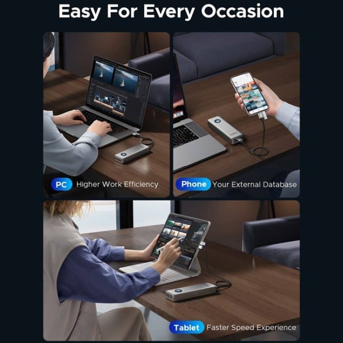 ORICO OUM2-U4-GY-BP 40 Gbit/s M.2 SSD-Gehäuse mit Typ-C+USB-Kabel – Bild 9