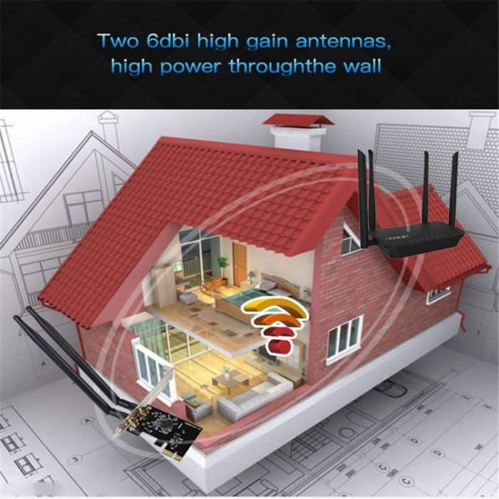 EDUP EP-9607 1200 Mbit / s Dualband-PCI-E Express-Netzwerkkarte für drahtlose Adapter mit 2 x 6 dBi-Antennen – Bild 7