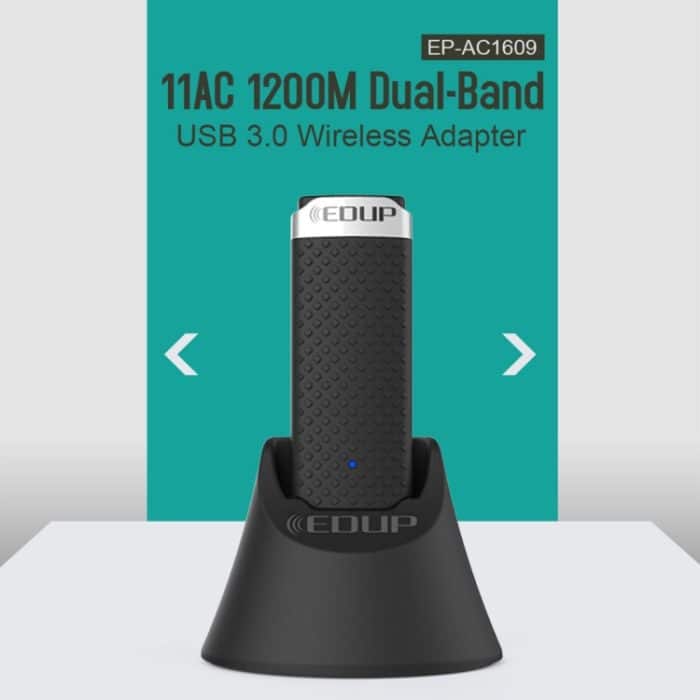 EDUP EP-AC1609 1200 Mbit / s Hochgeschwindigkeits-USB 3.0 WiFi-Adapter Empfänger Ethernet-Adapter mit 1 m verlängertem Kabel und Sockel – Bild 7