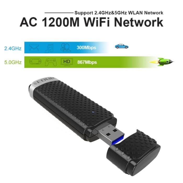 EDUP EP-AC1617 1200 Mbit / s Hochgeschwindigkeits-USB 3.0 WiFi-Adapter Empfänger Ethernet-Adapter – Bild 3