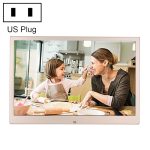 HSD1303 13,3 Zoll LED 1280x800 hochauflösend digitaler Fotorahmen mit Halter und Fernbedienung, Unterstützung von SD / MMC / MS -Karte / USB -Anschluss, US -Plug (Gold)