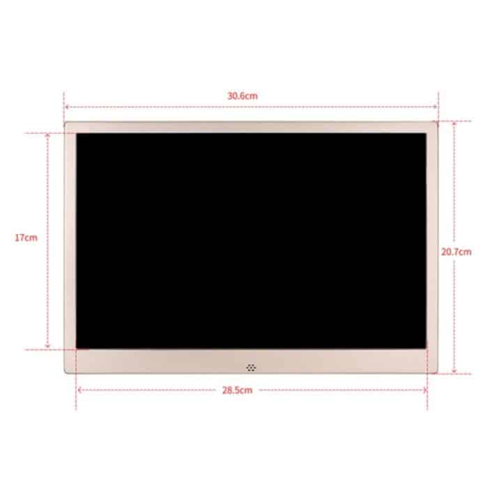 HSD1303 13,3 Zoll LED 1280x800 hochauflösend digitaler Fotorahmen mit Halter und Fernbedienung, Unterstützung von SD / MMC / MS -Karte / USB -Anschluss, US -Plug (Gold) – Bild 5