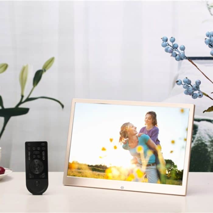 HSD1303 13,3 Zoll LED 1280x800 hochauflösend digitaler Fotorahmen mit Halter und Fernbedienung, Unterstützung von SD / MMC / MS -Karte / USB -Anschluss, US -Plug (Gold) – Bild 7