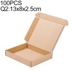 100 PCS Kraftpapier Versandkarton Verpackungskarton, Größe: Q2, 13x8x2,5 cm