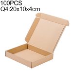 100 PCS Kraftpapier Versandkarton Verpackungsbox, Größe: Q4, 20x10x4cm