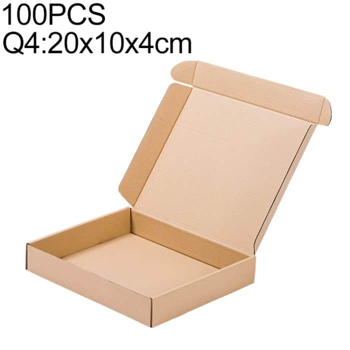 100 PCS Kraftpapier Versandkarton Verpackungsbox, Größe: Q4, 20x10x4cm – Bild 1