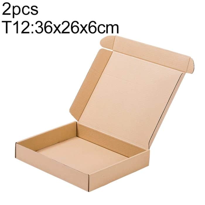 2 Stück Versandkartons aus Kraftpapier, Größe: T12, 36 x 26 x 6 cm – Bild 1