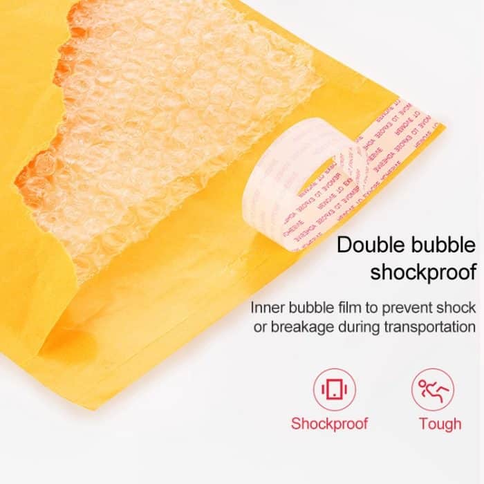 100 Stück Kraftpapier-Umschlagbeutel, Express-Luftpolsterbeutel, Verpackungsbeutel, Größe: 15 x 18 + 4 cm – Bild 5