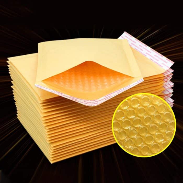 200 Stück Kraftpapier-Umschlagbeutel, Express-Luftpolsterbeutel, Verpackungsbeutel, Größe: 19 x 28 + 4 cm – Bild 1