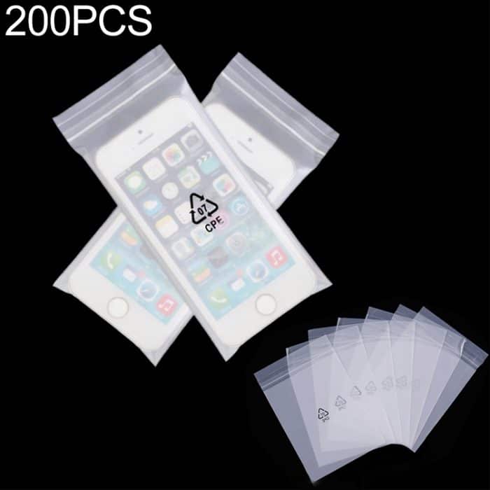 200 PCS Frosted Translucent CPE Selbstklebende Tasche Zip Lock Bag Verpackungstasche, Größe: 10x13 + 2cm – Bild 1