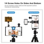 PULUZ 3-in-1-Vlogging-Live-Übertragung, LED-Selfie-Licht, Smartphone-Video-Rig-Kits mit Mikrofon + Kaltschuh-Stativkopf für iPhone, Galaxy, Huawei, Xiaomi, HTC, LG, Google und andere Smartphones, 3-in-1, 3-in-1(Red), 3-in-1(US), 3-in-1(UAE) – Bild 6