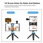 PULUZ 4-in-1-Vlogging-Live-Übertragung, LED-Selfie-Licht, Smartphone-Video-Rig-Kits mit Mikrofon + Stativhalterung + Kaltschuh-Stativkopf für iPhone, Galaxy, Huawei, Xiaomi, HTC, LG, Google und andere Smartphones, 4-in-1(Blue), 4 in 1, 4-in-1(US)... – Bild 6