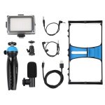 PULUZ 4-in-1-Vlogging-Live-Übertragung, LED-Selfie-Licht, Smartphone-Video-Rig-Kits mit Mikrofon + Stativhalterung + Kaltschuh-Stativkopf für iPhone, Galaxy, Huawei, Xiaomi, HTC, LG, Google und andere Smartphones, 4-in-1(Blue), 4 in 1, 4-in-1(US)... – Bild 9