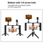 PULUZ 4 in 1 Vlogging Live-Übertragung LED Selfie Light Smartphone Video Rig Griff Stabilisator Aluminium Halterung Kits mit Mikrofon + Stativhalterung + Kaltschuh Stativkopf – Bild 7