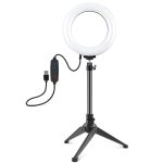 PULUZ 6,2 Zoll 16 cm USB 3 Modi Dimmbarer LED-Ring Vlogging Fotografie Videolichter + Desktop-Stativhalter mit Kaltschuh-Stativkugelkopf – Bild 2