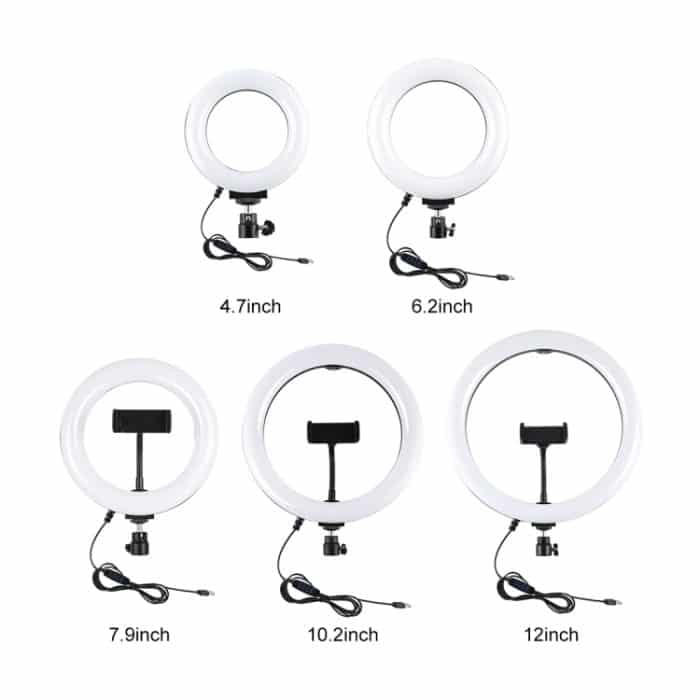 PULUZ 6,2 Zoll 16 cm USB 3 Modi Dimmbarer LED-Ring Vlogging Fotografie Videolichter + Desktop-Stativhalter mit Kaltschuh-Stativkugelkopf – Bild 10
